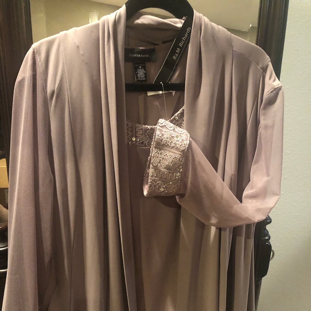 RM Richards...2 piece evening beige dress